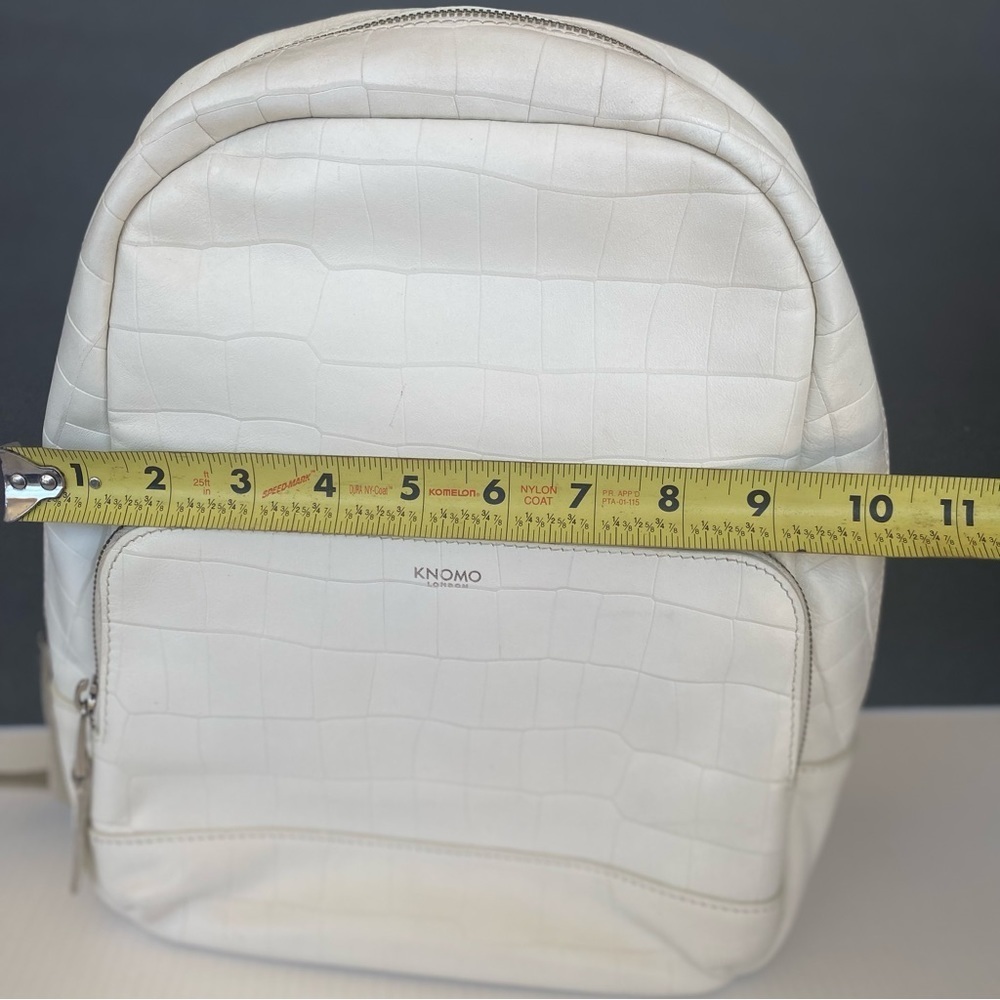 Knomo London leather Mini Mount 10” backpack white/off white - Picture 13 of 16